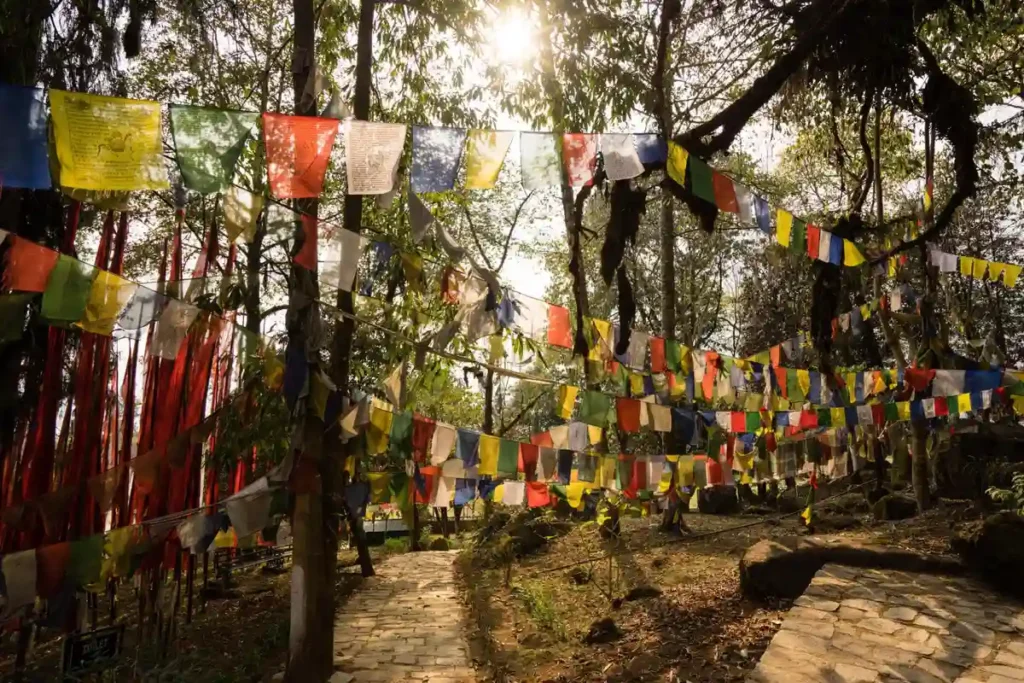 Prayer flags at Yuksom Coronation Throne