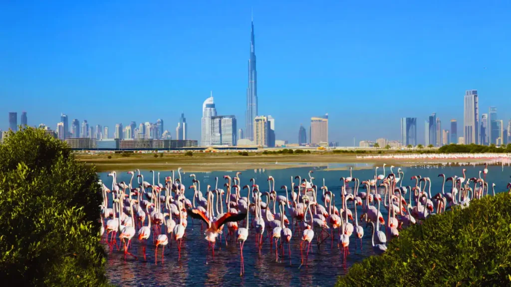 A view at the Flamingos.