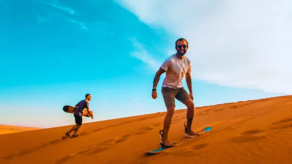 Sandboarding experience in Dubai.