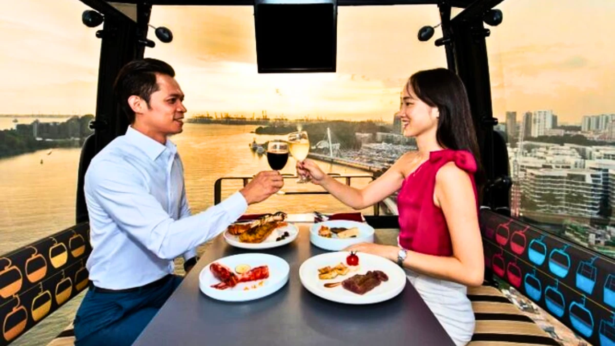 Dinner Date in a Cable Car