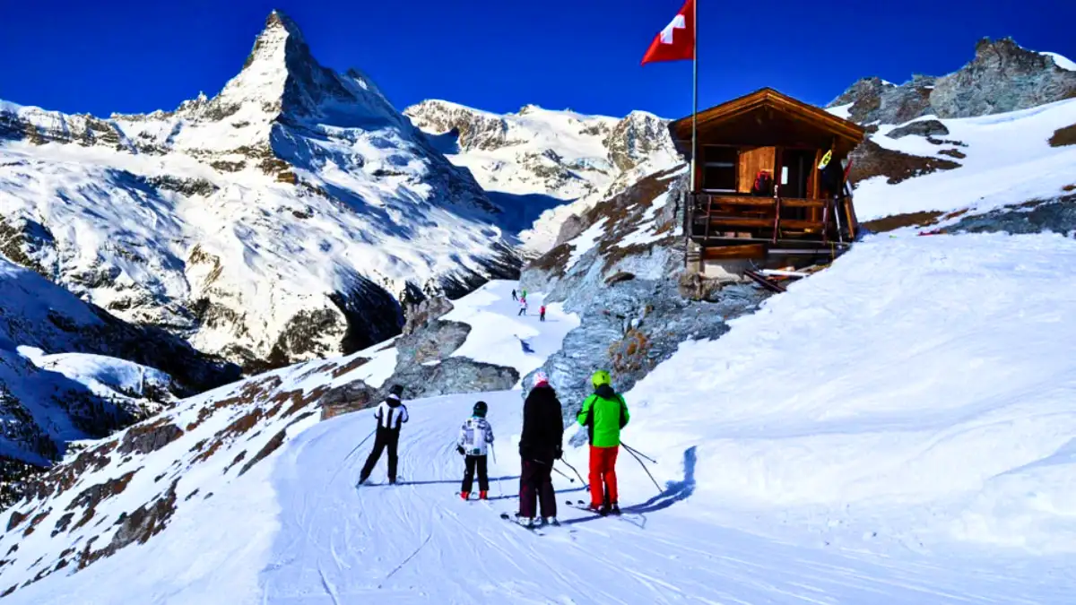 Skiing in the Alps