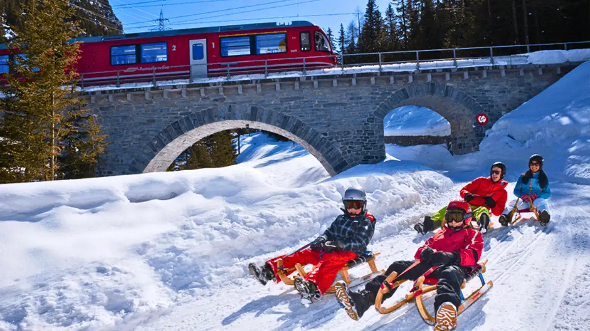 Sledging from Preda to Bergün