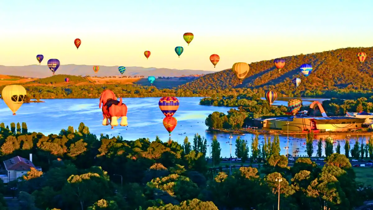 Hot Air Balloon above Canberra 