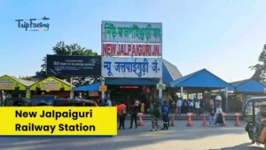 A picture of New Jalpaiguri Railway Station (NJP) entrance, which is Sikkim Nearest Railway Station to Sikkim.