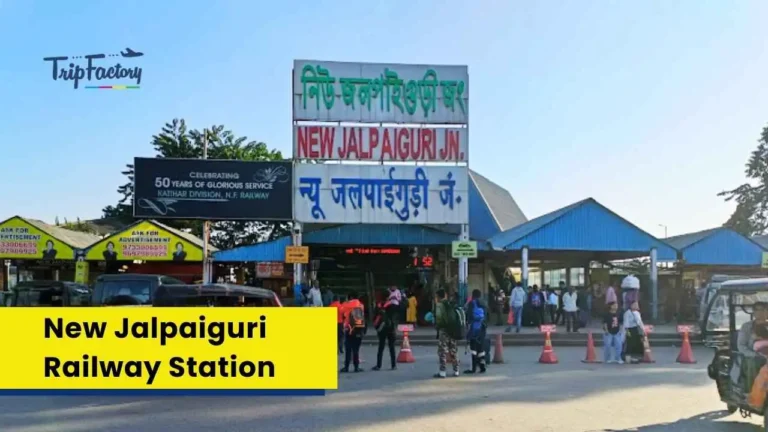 A picture of New Jalpaiguri Railway Station (NJP) entrance, which is Sikkim Nearest Railway Station to Sikkim.