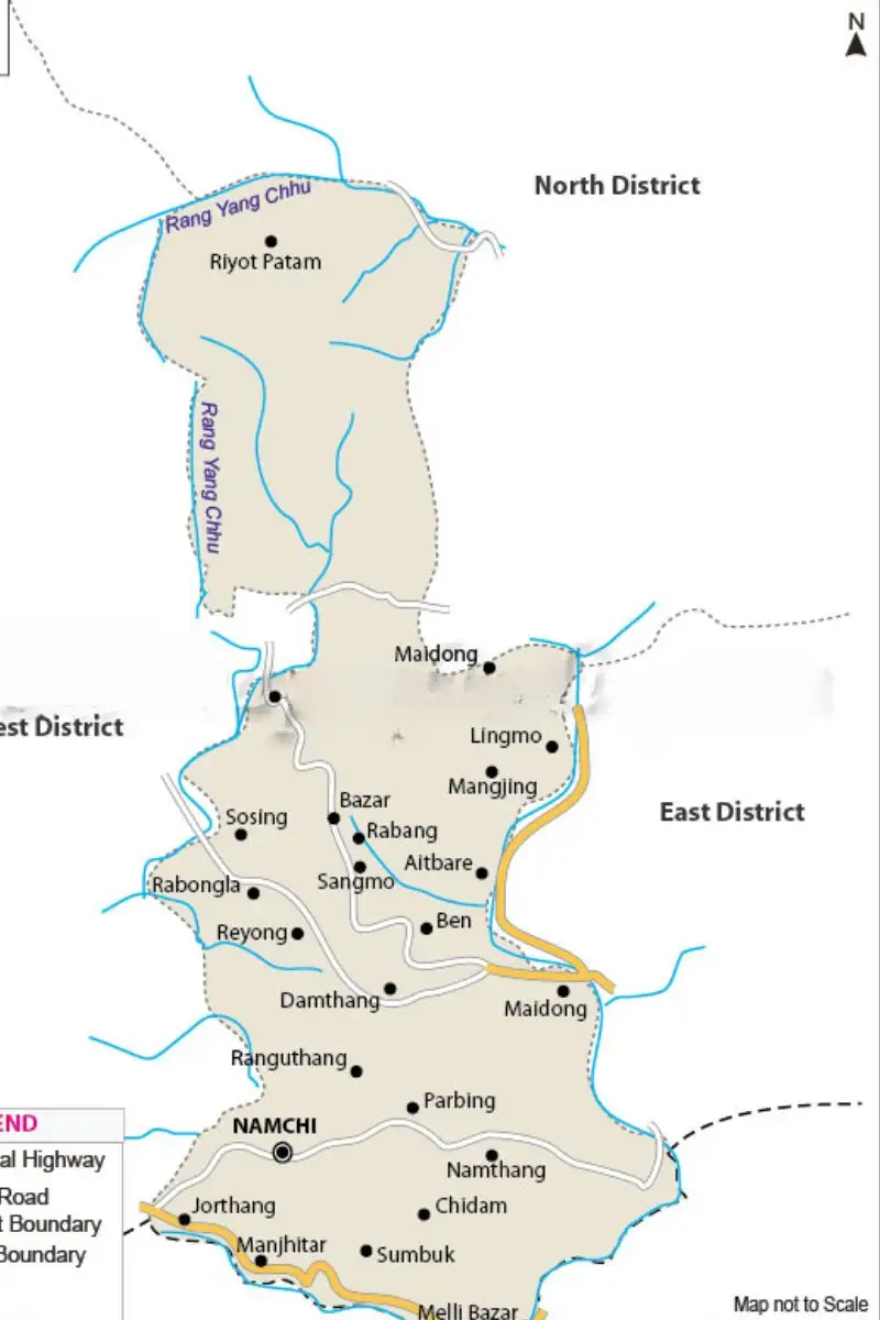 Top 15 South Sikkim Tourist Spots You Must Visit 2025 16 A Map Showing the district of South Sikkim