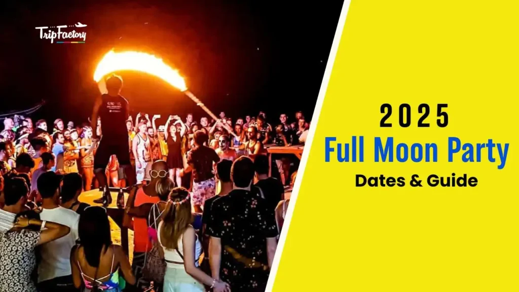 Image of Full Moon Party representing Schedule and detailed guide on Full moon Party Thailand 2025.