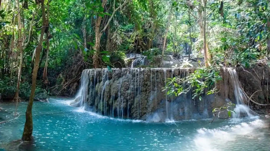 Erawan National Park nearby Bangkok, Thailand