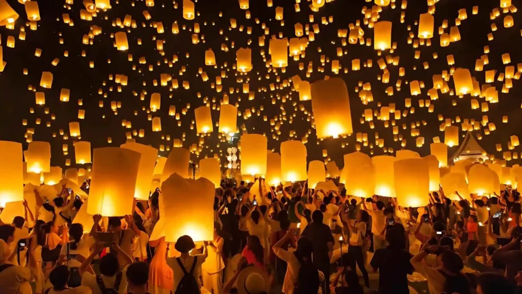 Loy Krathong, a Thai festival celebrated annually in Thailand