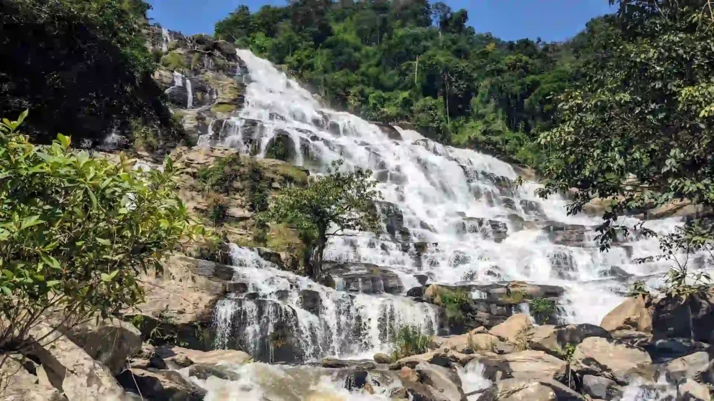 Mae Ya Waterfall, a tourist attraction in the Ban Luang, Chom Thong, Thailand
