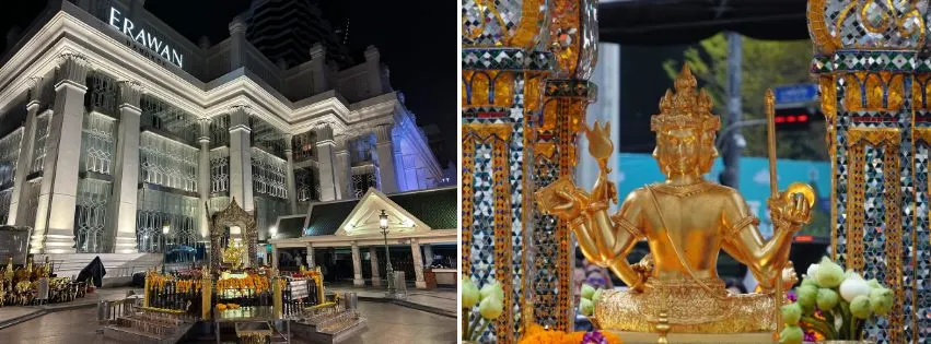 Photos of Erawan Shrine, also known as Thao Mahaprom Shrine, a temple in Bangkok