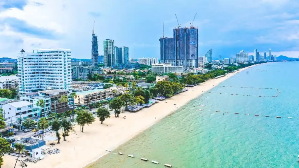 Aeria View of Jomtien Beach in Pattaya, Thailand
