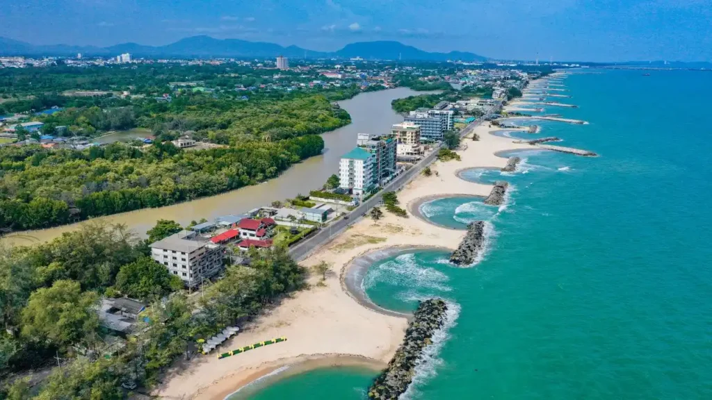 Aerial View of PMY Beach in Rayong, Thailand