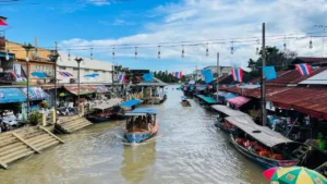 Amphawa Floating Market in Thailand.