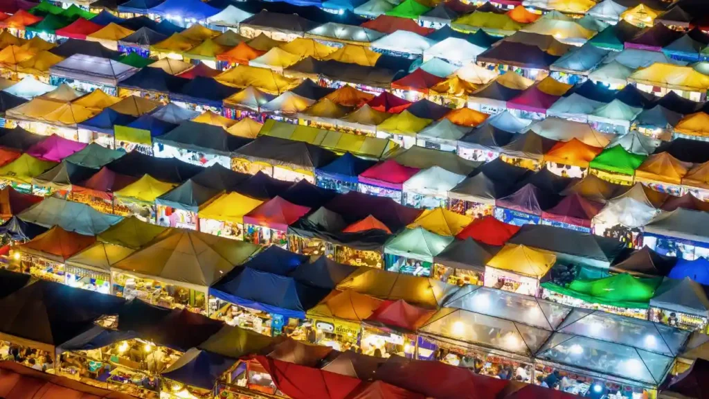 Bangkok's Ratchada Train Night Market behind the Chatuchak Weekend Market.