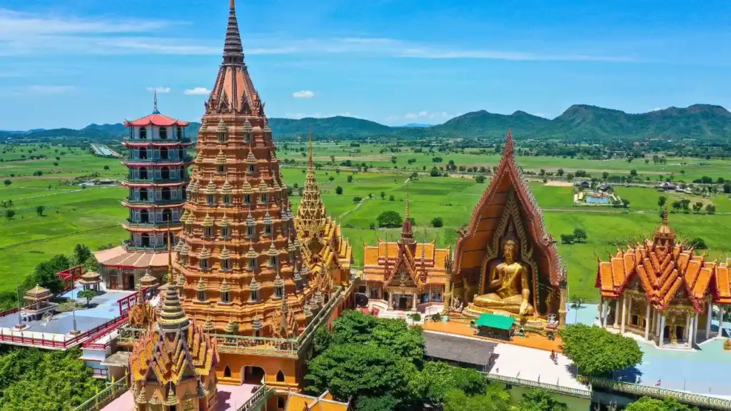 Modern Pagoda and Temple in Kanchanaburi