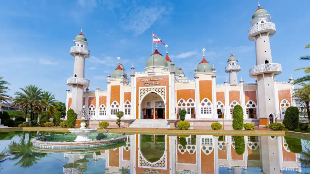 The most beautiful Viewpoint, Pattani Central Mosque, southern Thailand. (landmark of Pattani is the central mosque in Pattani)